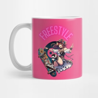 Kawaii, Anime Girl, FreeStyle Skateboard | Catsie Cat Mug